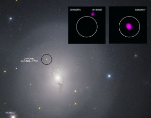 Astronomers have used NASA’s Chandra X-ray Observatory to make the first X-ray detection of a gravitational wave source.