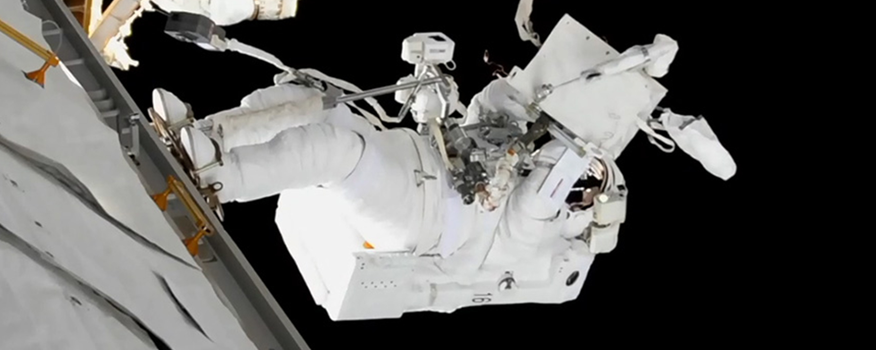 Astronaut Doing a Spacewalk Outside the ISS