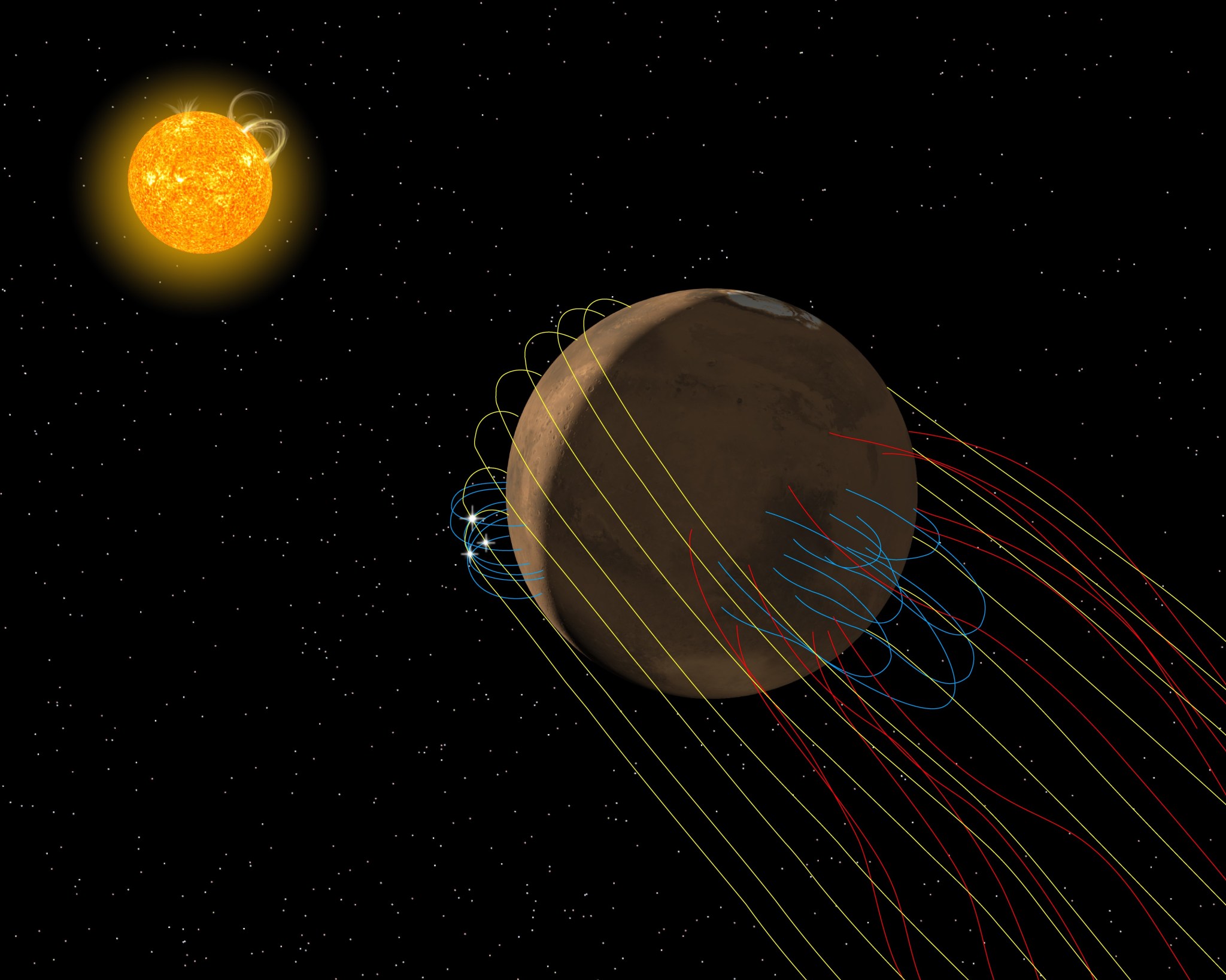 Conceptual image of Mars' twisted tail