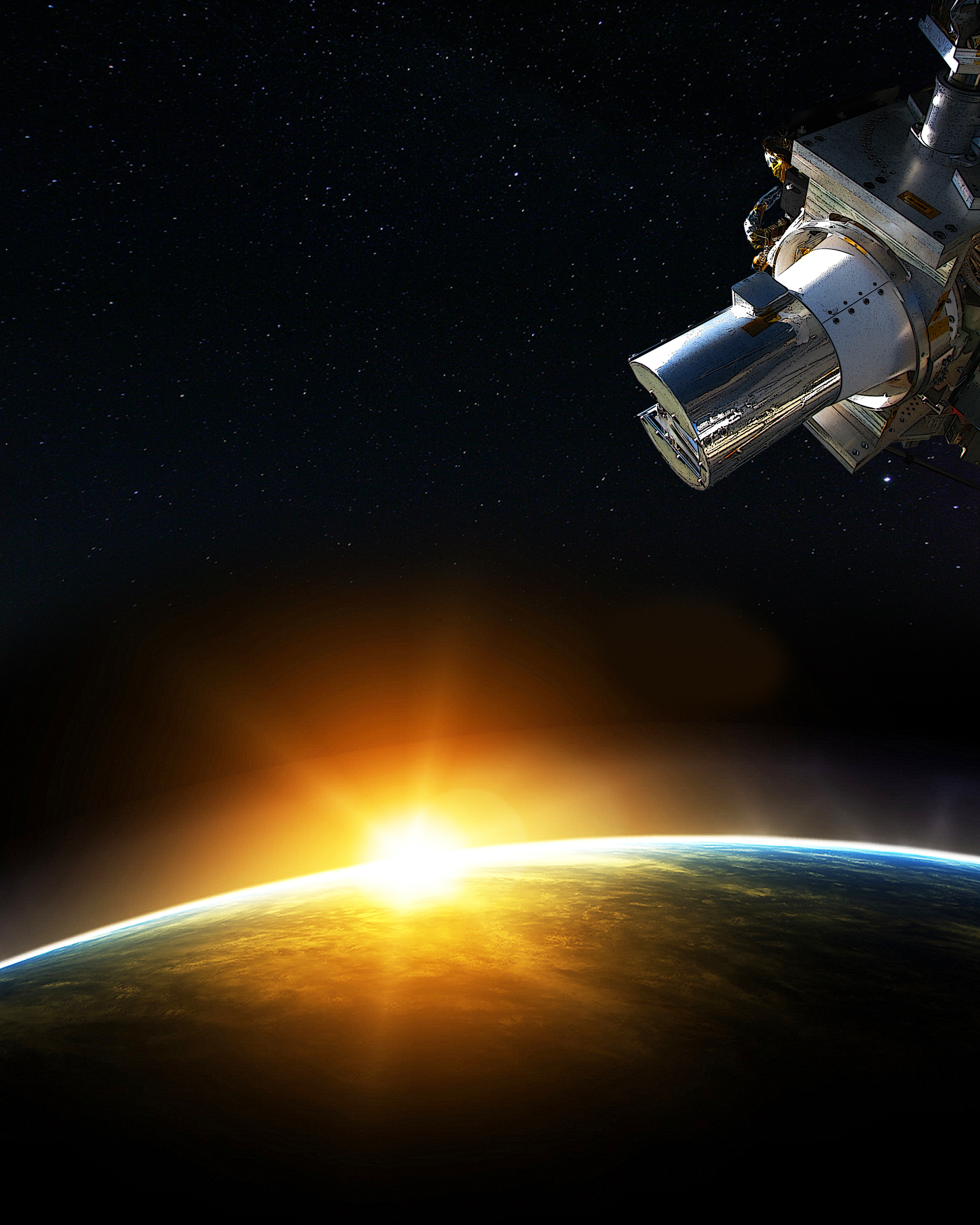 Space flight. Освоение космического пространства. Космос земля корабль. Космическая труба. Космический корабль над землей.