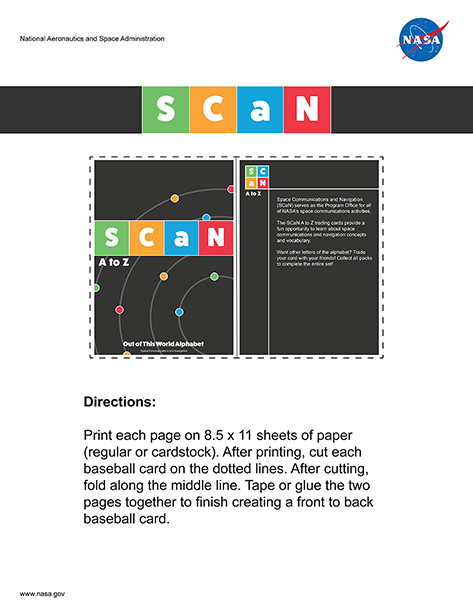 SCaN A to Z Trading Card Printable Preview 