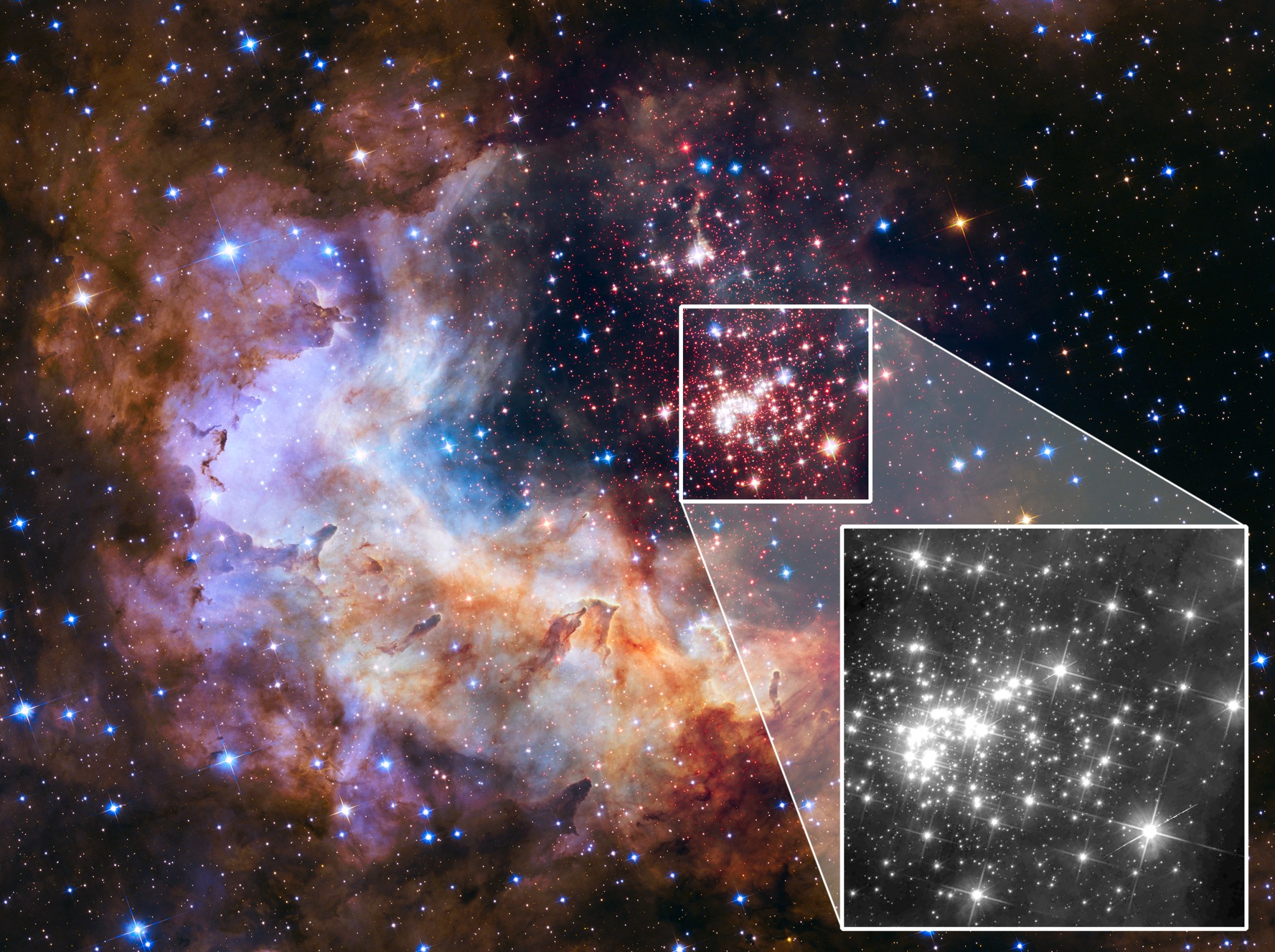 Hubble image of the Westlerlund 2 cluster