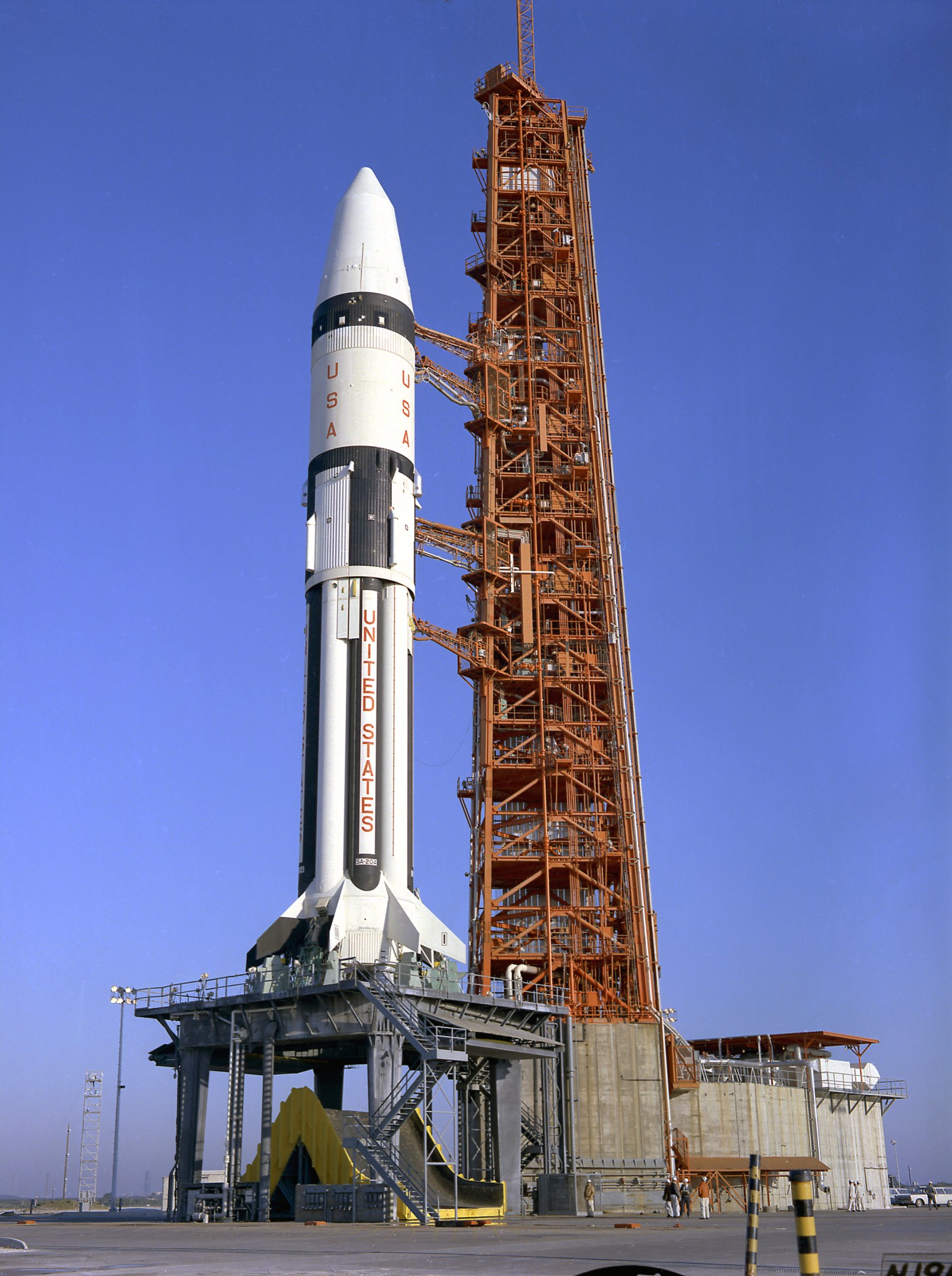 The completed stack at the pad.