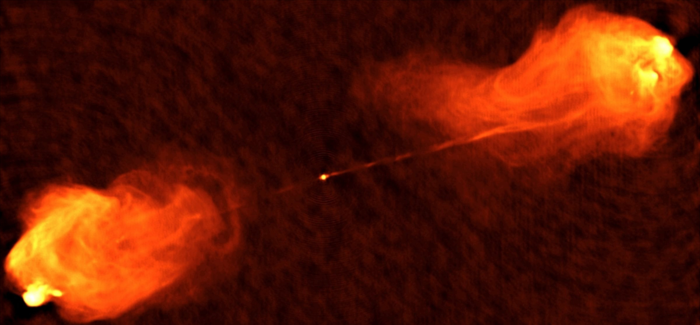 Cygnus A image, from VLA in radio data