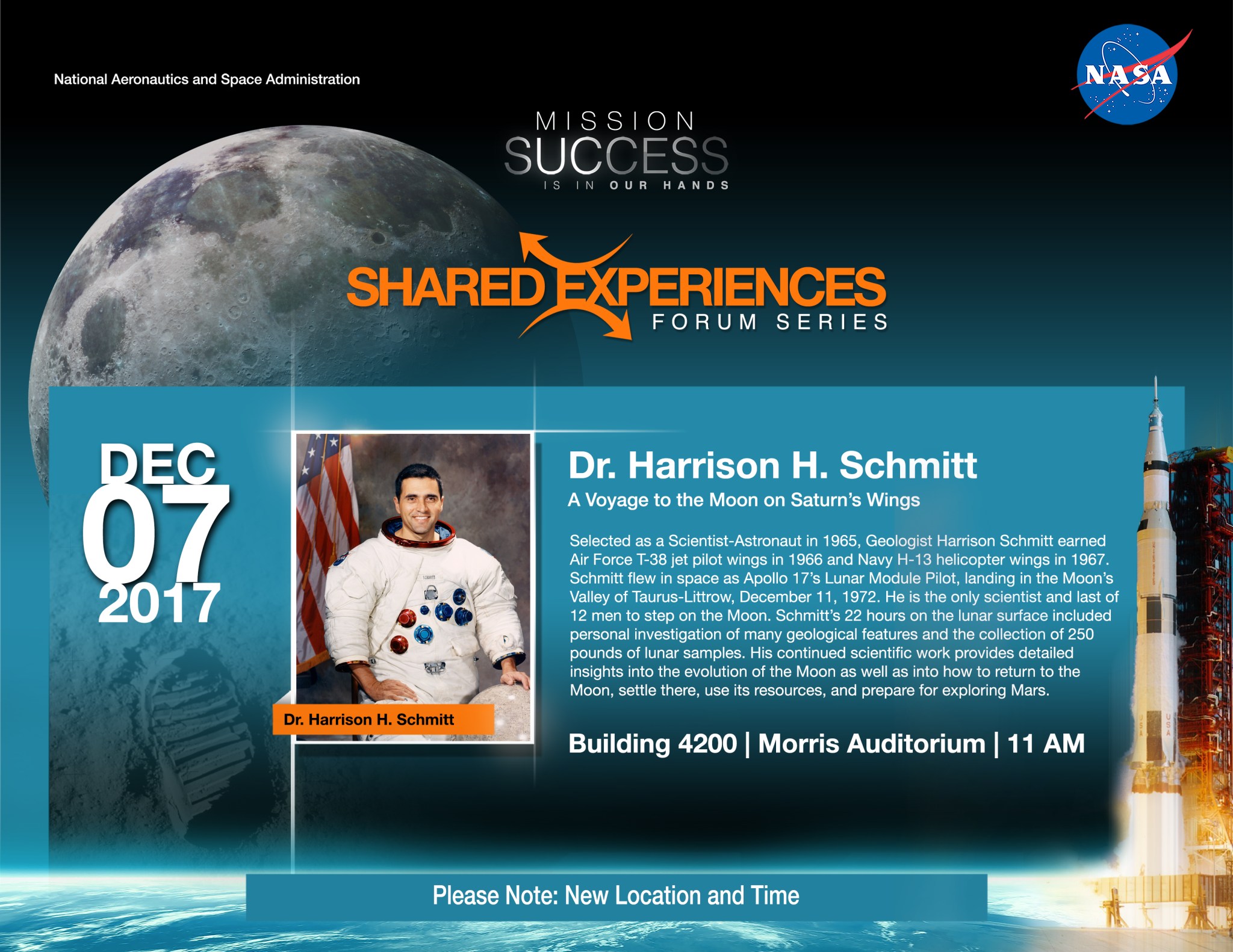 Harrison Schmitt event flyer.