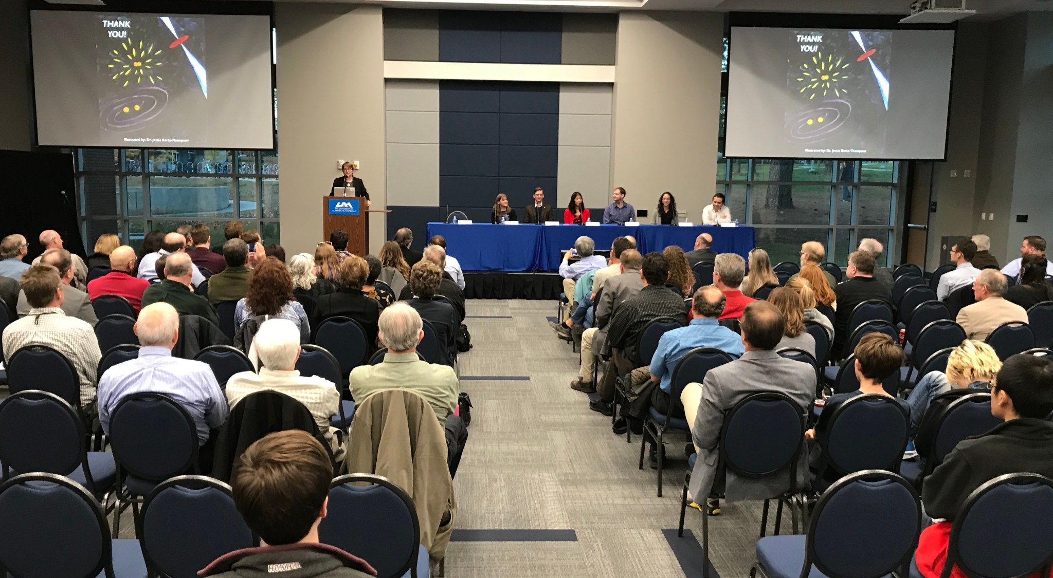University of Alabama in Huntsville for a panel discussion with scientists and astronomers