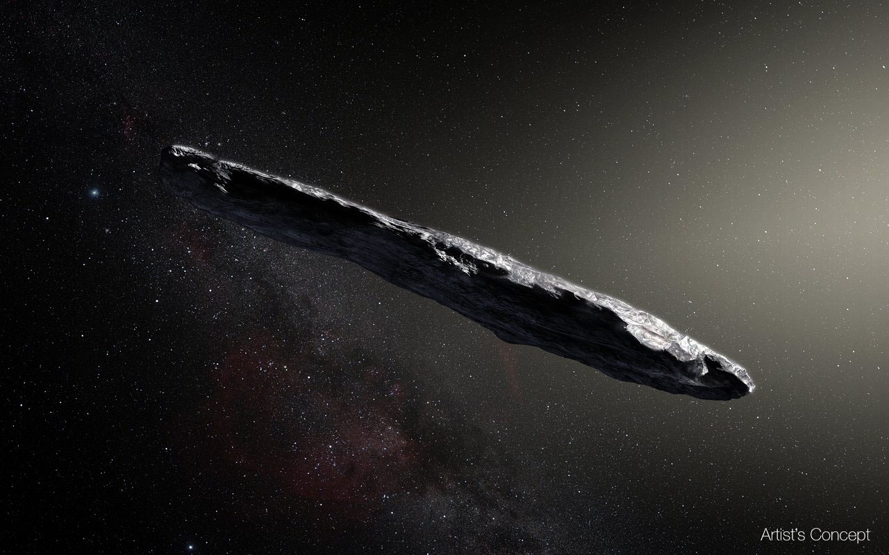 Artist’s concept of interstellar asteroid 1I/2017 U1 (‘Oumuamua)