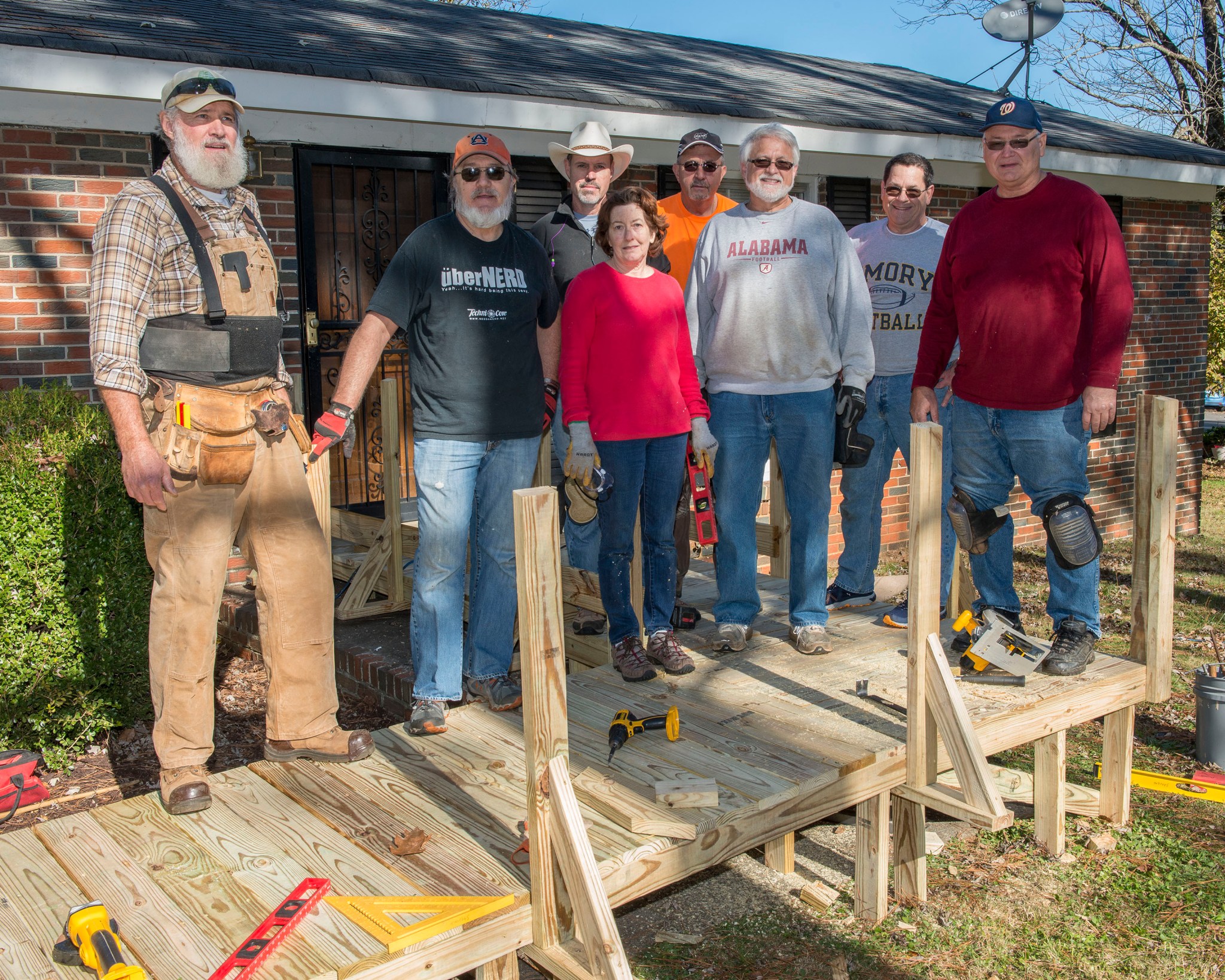 A group of NASA Marshall Space Flight Center team members volunteered Nov. 17 to build a wheelchair ramp.