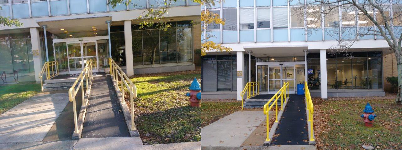 Among Building 4610 renovations completed in December were facelifts to its primary points of entry.