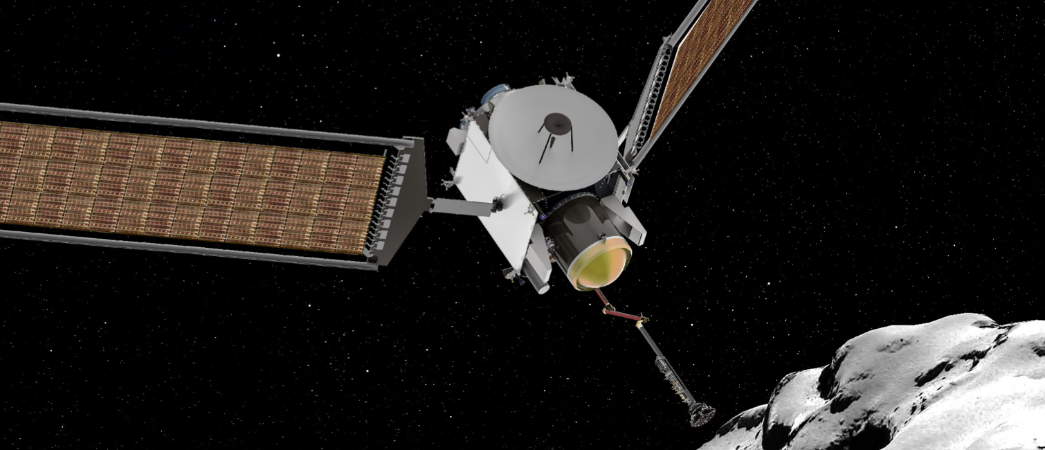 Artist concept of CAESAR mission with comet
