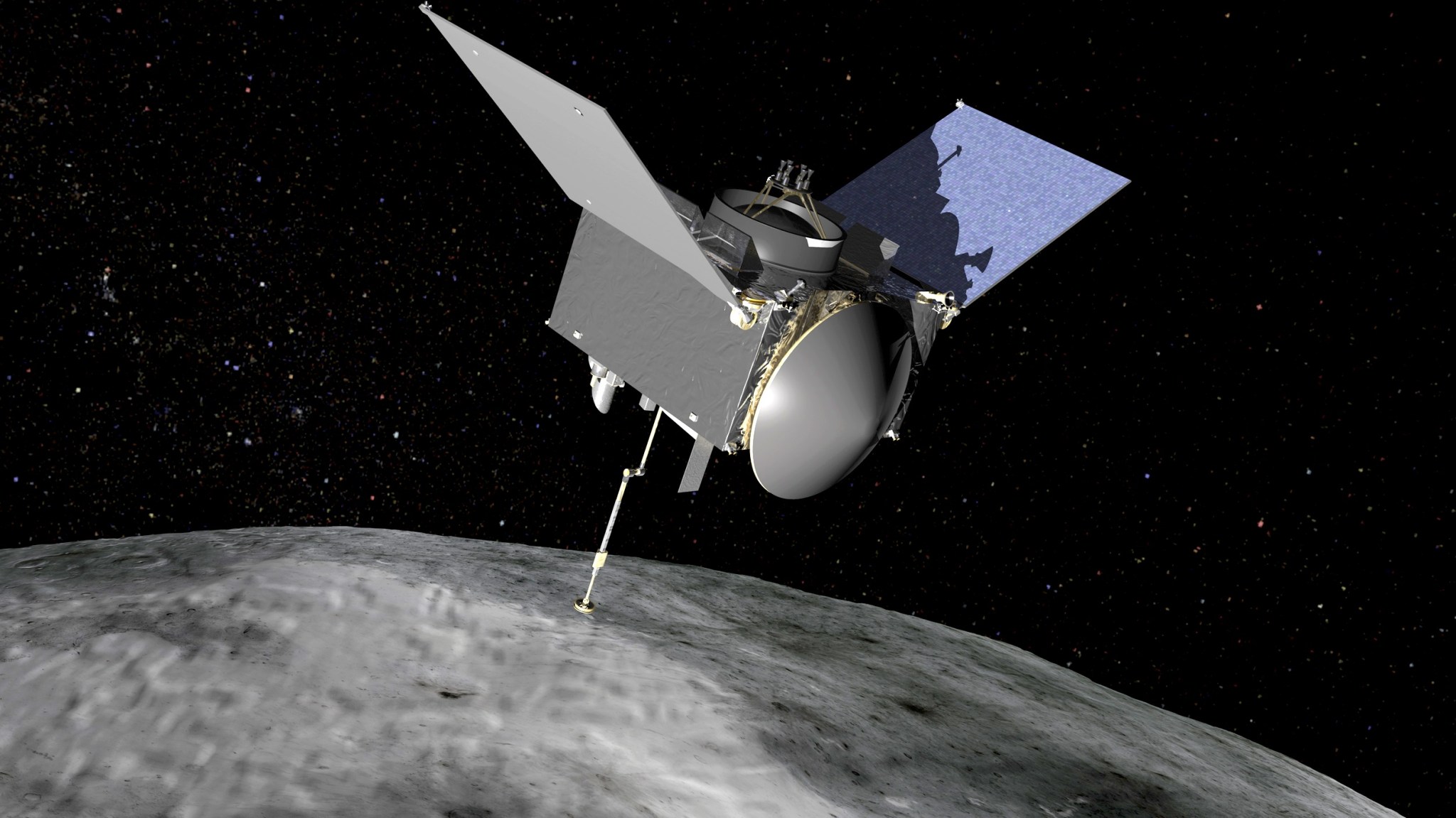 OSIRIS-REx near asteroid Bennu.