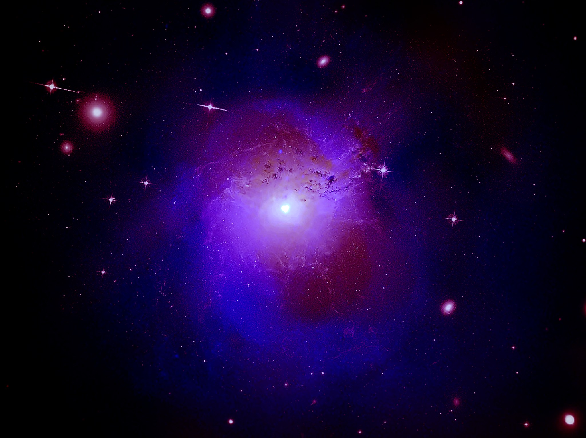 Composite image of the Perseus galaxy cluster using data from Chandra X-ray Observatory, ESA’s XMM-Newton and Hitomi.
