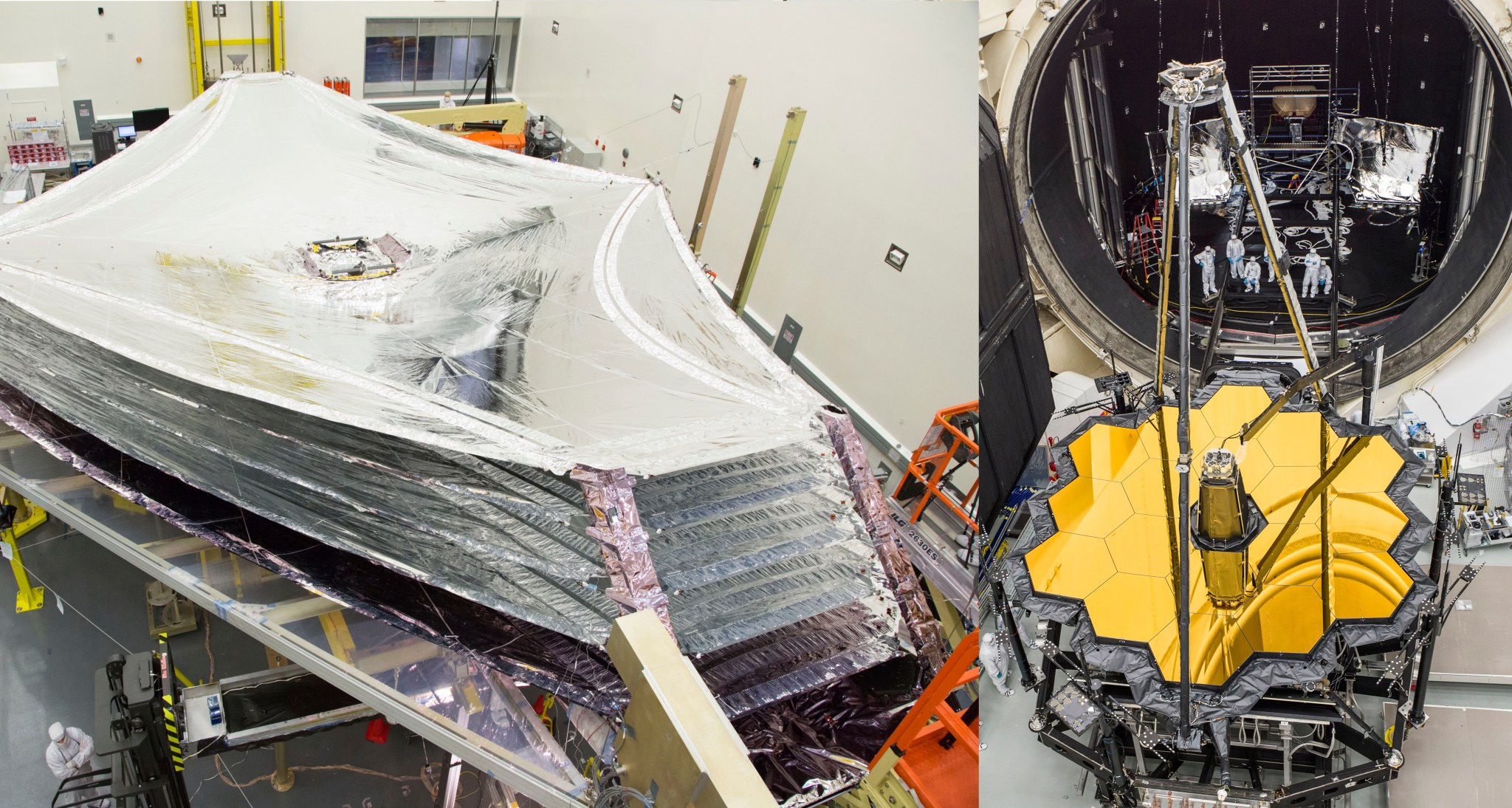 JWST shows its silver and gold features in this mashup.