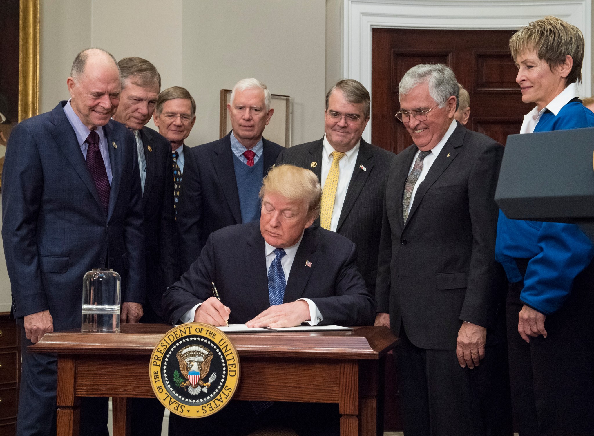 President Donald J. Trump signs Space Policy Directive 1