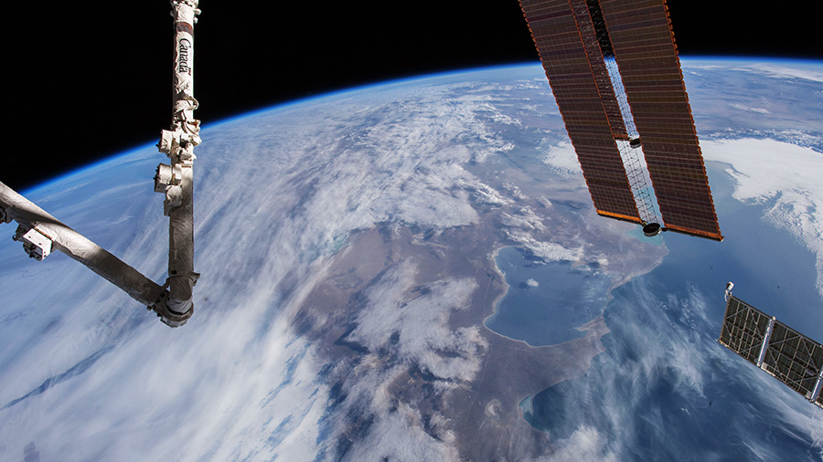 International Space Station orbits above the