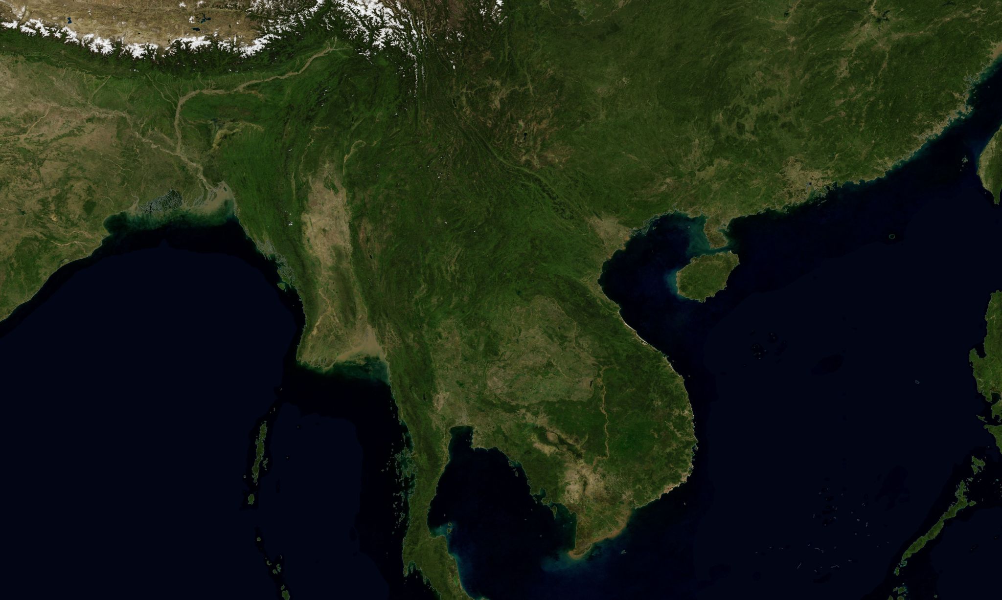 satellite-based rendering of Southeast Asia
