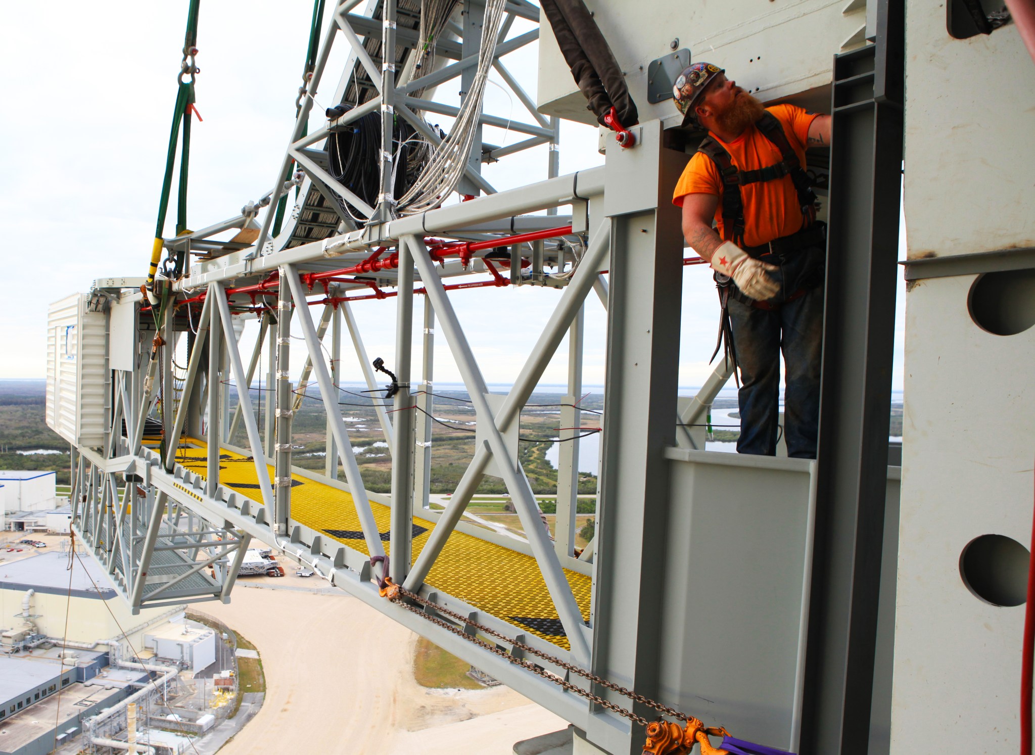 Viewed from the 274-foot level mobile launcher