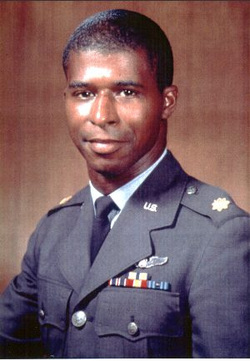 Formal portrait of USAF Maj. Robert H. Lawrence.