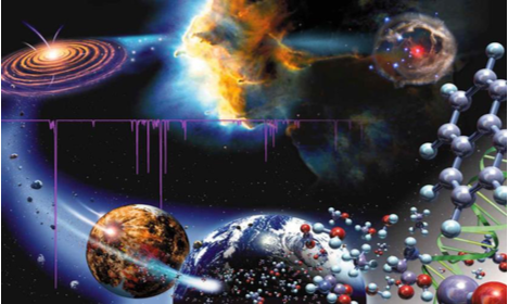 representation of elements landing on planets as origin of life