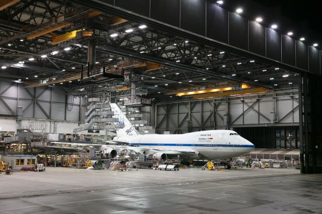 SOFIA in the hangar at Lufthansa Tecknik.