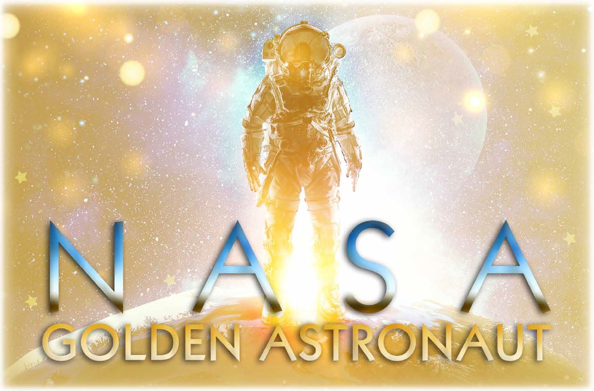 golden astronaut poster