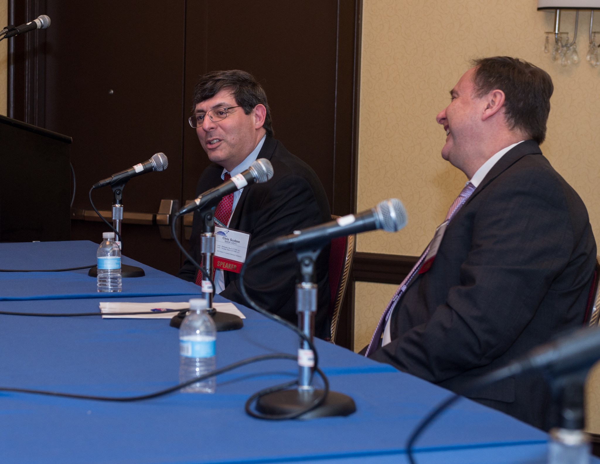 NASA Goddard Center Director Chris Scolese (left) and then-NASA Associate Administrator Robert Lightfoot.