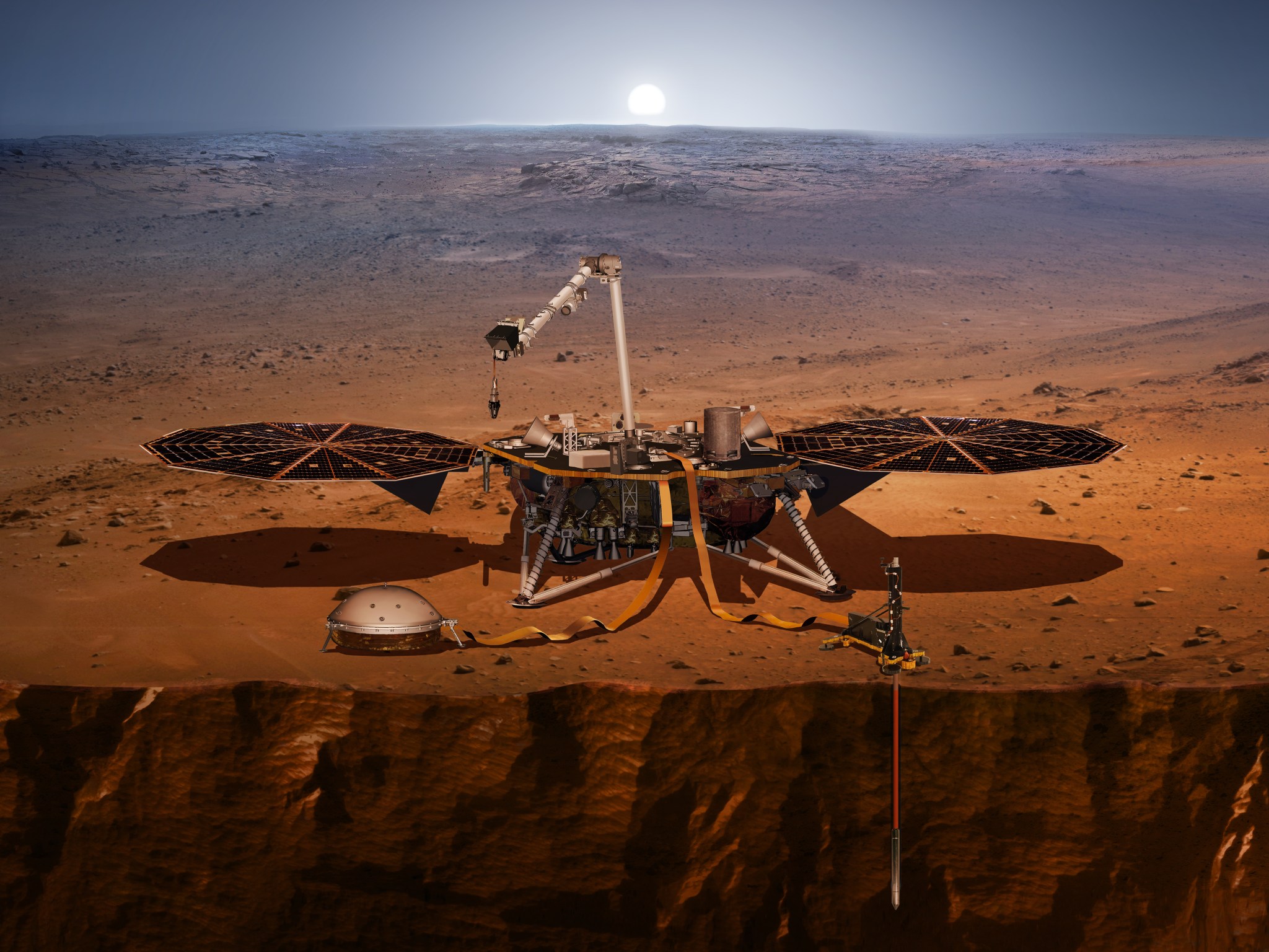 An artist's rendition of the InSight 