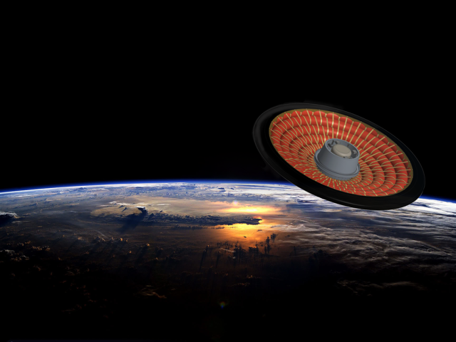 Illustration of Low-Earth Orbit Flight Test of an Inflatable Decelerator (LOFTID).