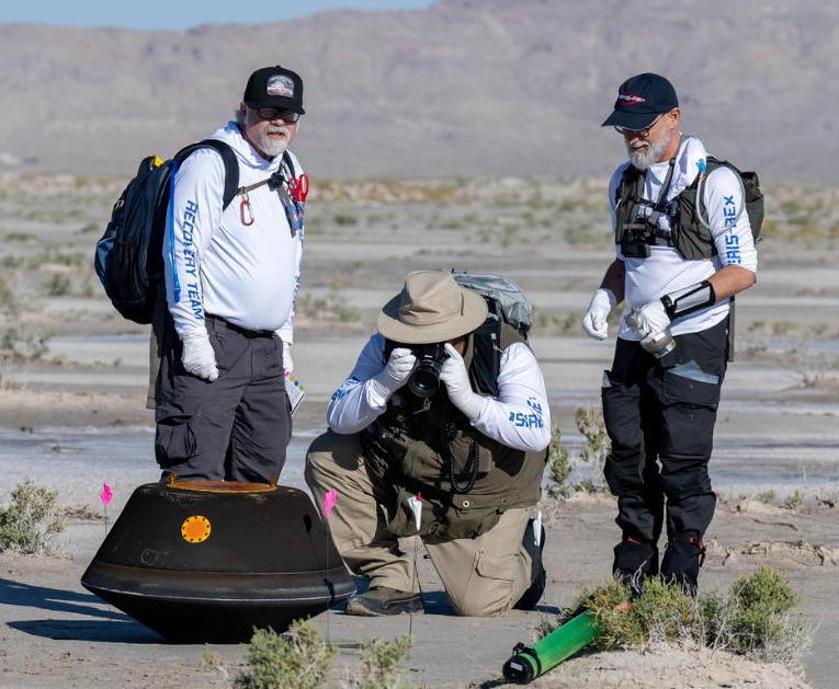 Photo of Scott Sanford (left) with the OSIRIS-REx Sample Return