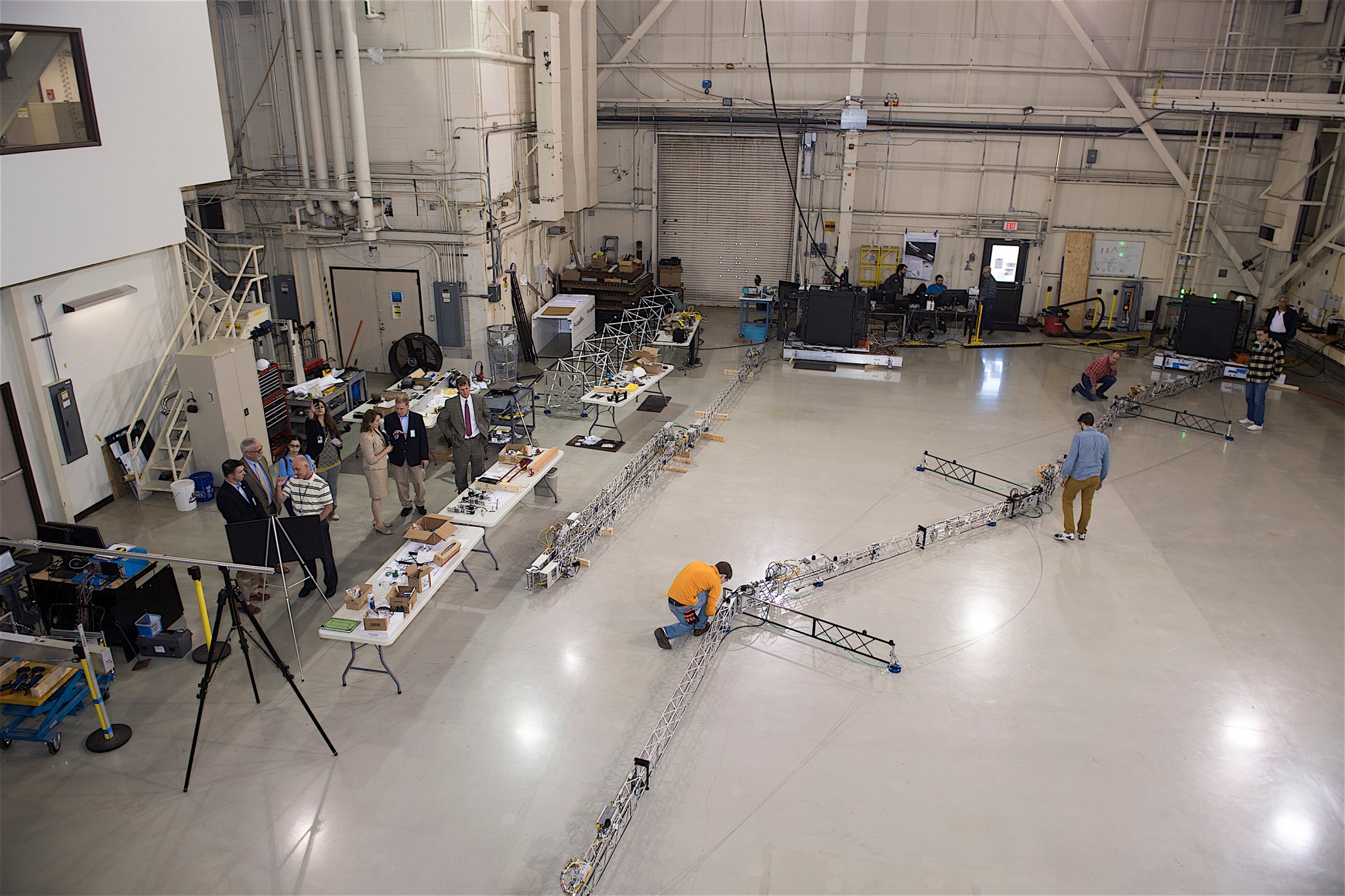 A view of the facility where in-space assembly technologies are being developed. 