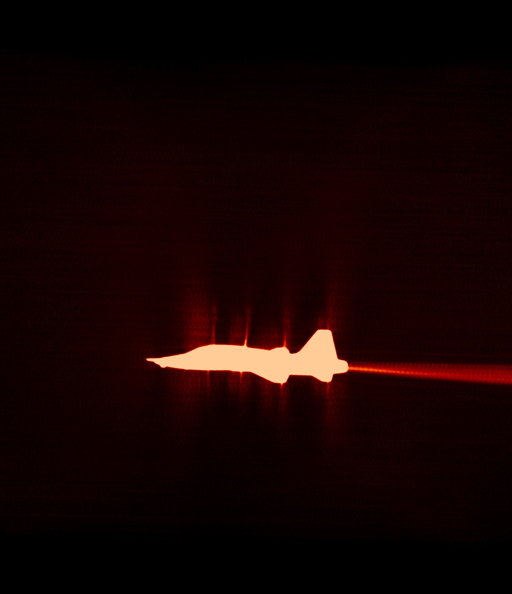 A schlieren image of a T-38 aircraft.