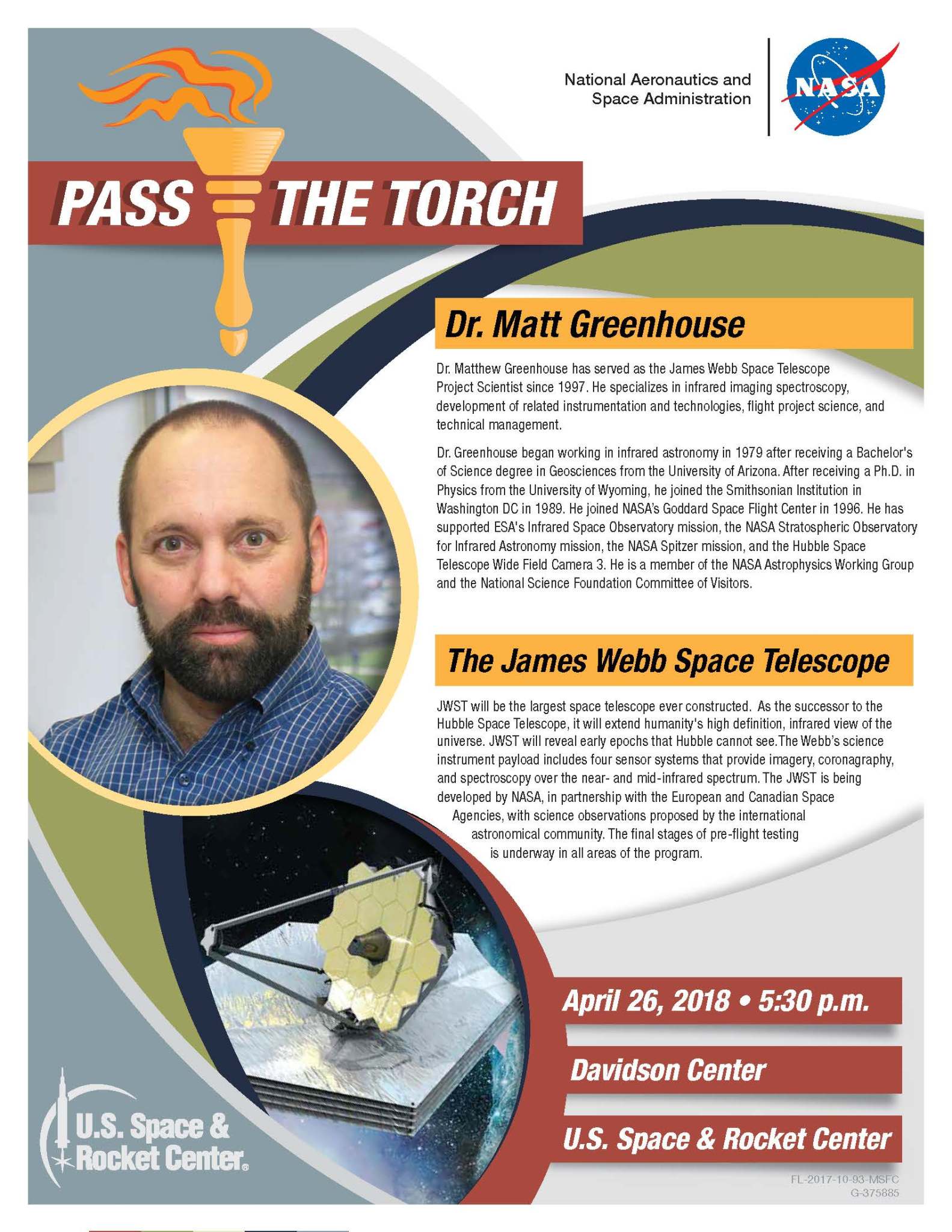 Marshall team members will have two opportunities to hear Matt Greenhouse speak April 26. 