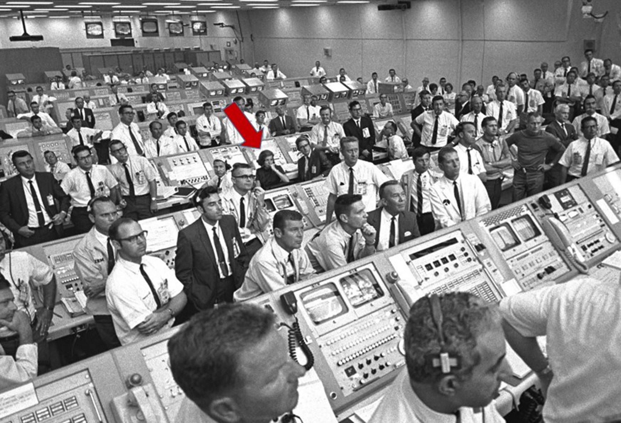 JoAnn Morgan is the only woman engineer in the firing room for the liftoff of Apollo 11 on July 16, 1969.