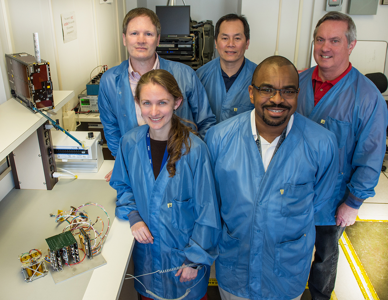  From left to right (back): Larry Kepko, Hanson Nguyen, Chuck Clagett; (front): Lauren Blum and James Fraction