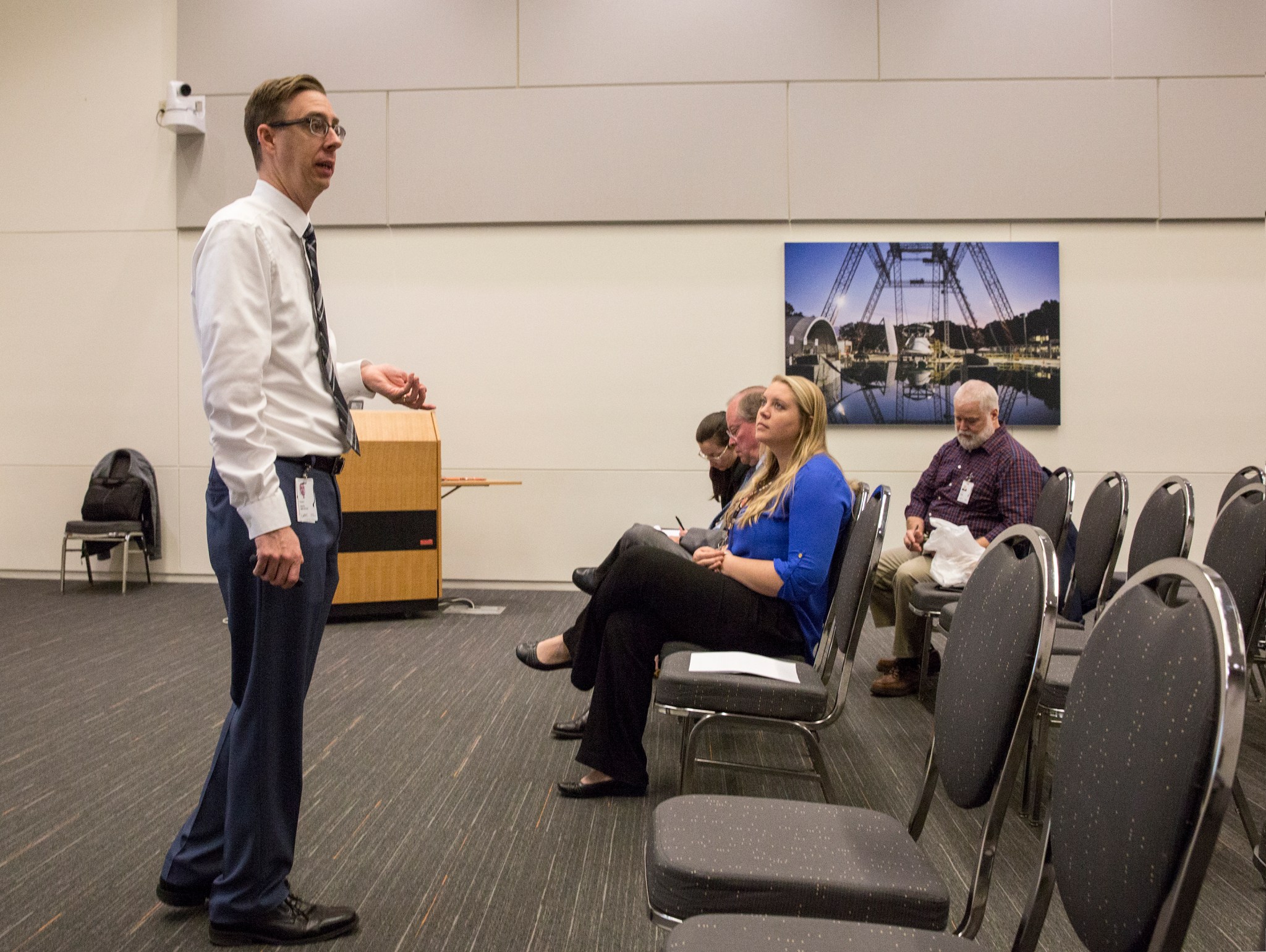 David Imburgia, environmental and sustainability manager for the City of Hampton, discussed a new coastal resilience initiative.