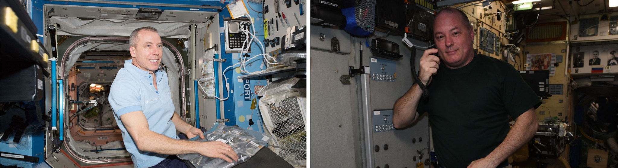 NASA astronauts Andrew Feustel (left) and Scott Tingle (right).