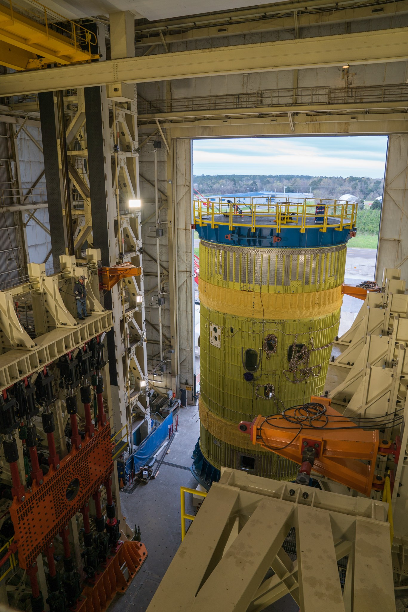 A structural test version of the intertank for NASA’s deep-space rocket, the Space Launch System