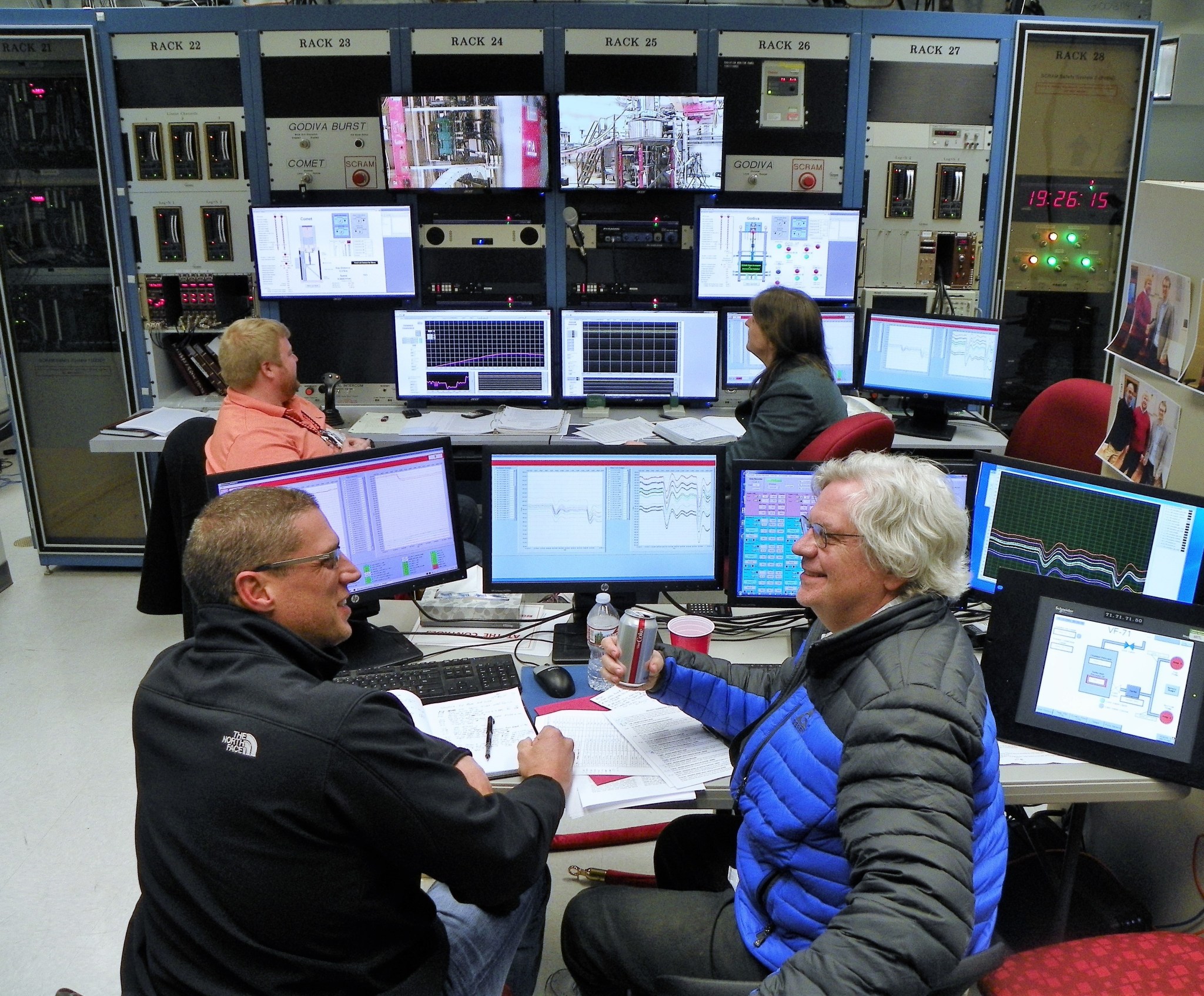 Kilowatt Reactor Using Stirling TechnologY (KRUSTY) control room during the full-power run