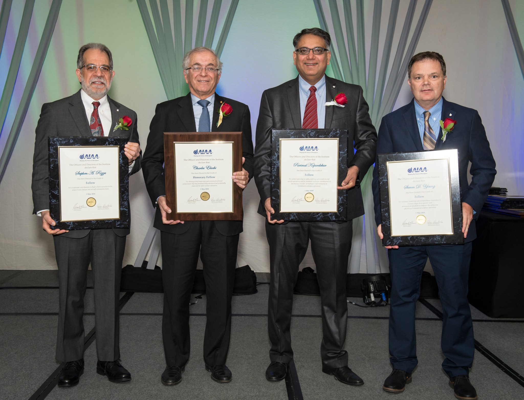 L to R: Stephen Rizzi, Charles Elachi, Parimal Kopardekar, Steven Young