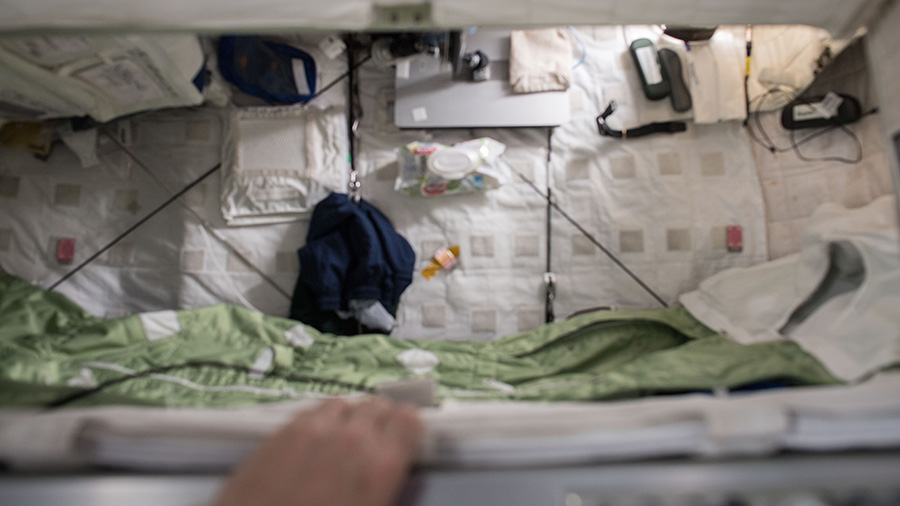 View inside the Crew Quarters where astronauts sleep