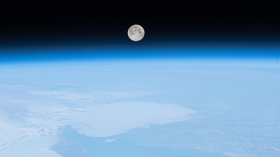 The full moon was pictured April 30, 2018