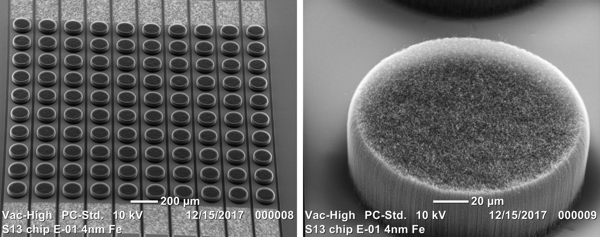 electron microscope view of patterned nanotubes