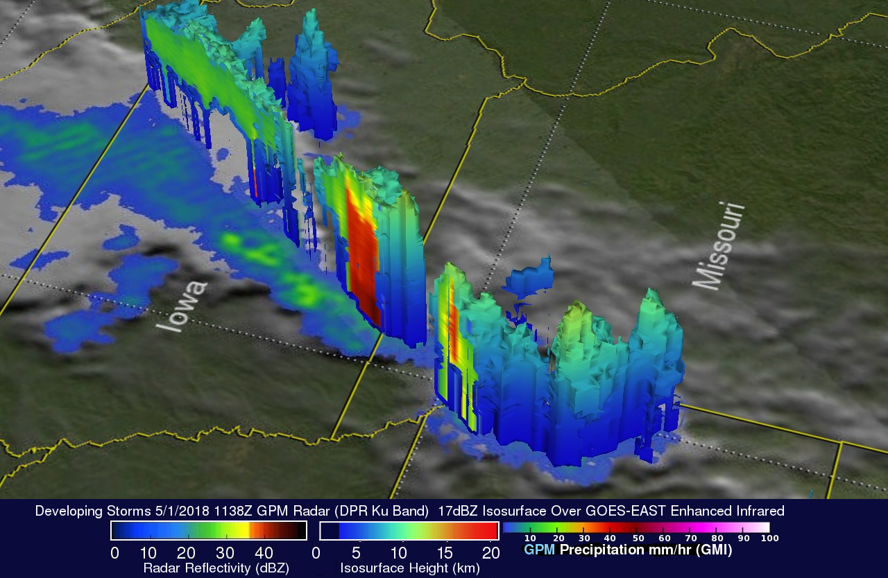 rainfall totals for storms over Kansas