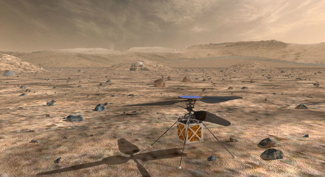 NASA's Mars Helicopter, a small, autonomous rotorcraft, will travel with the agency's Mars 2020 rover