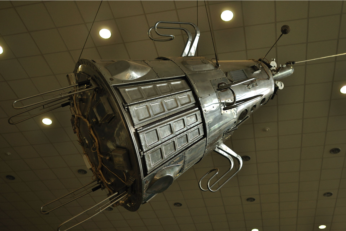 Model of Sputnik 3 on display at the Konstantin E. Tsiolkovsky State Museum of the History of Cosmonautics in Kaluga, Russia. I