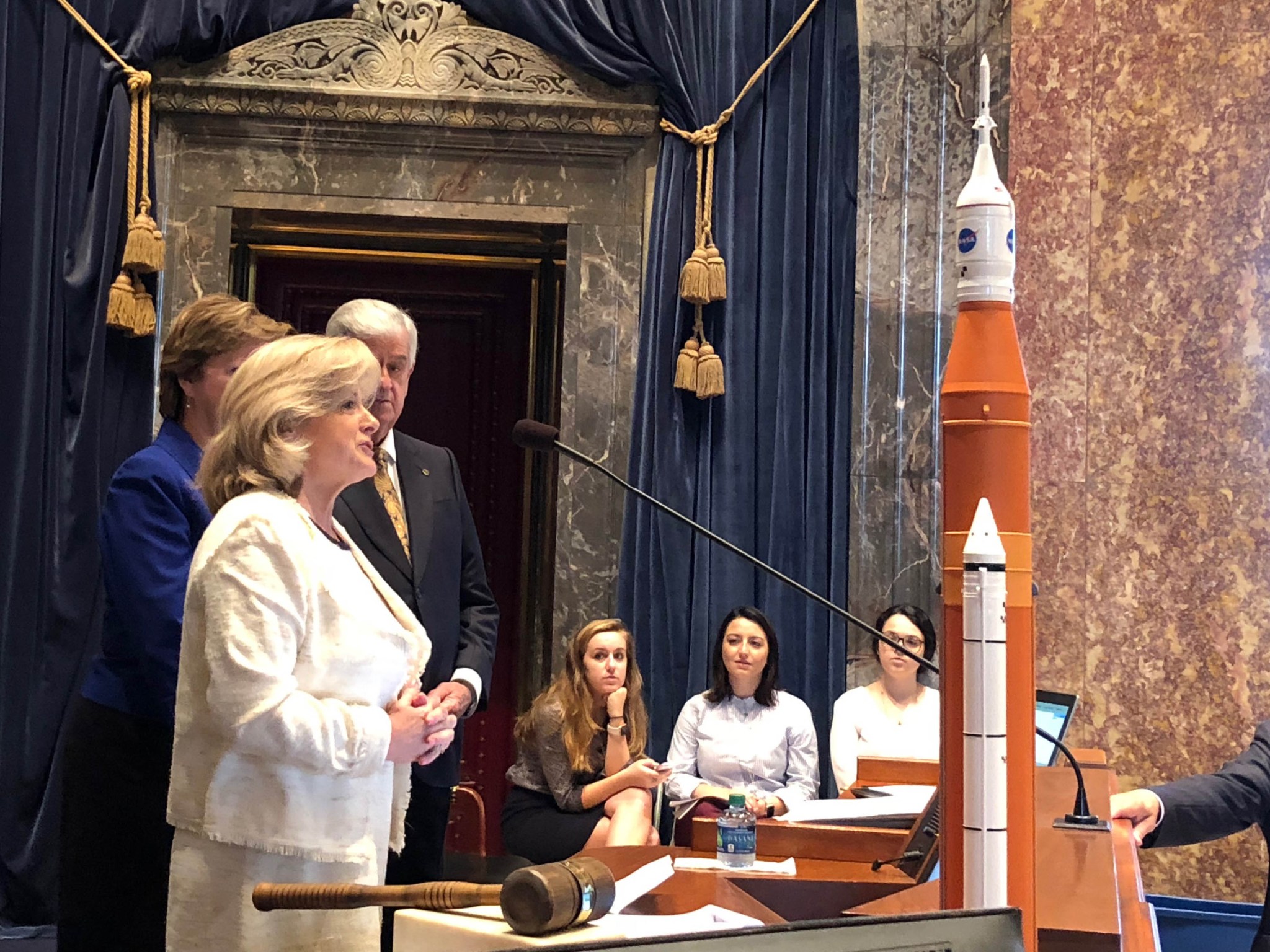 Jody Singer, deputy director of NASA's Marshall Space Flight Center, addresses the Louisiana State Senate.