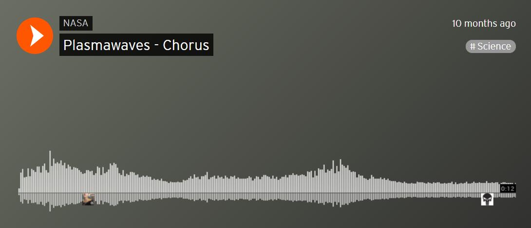 Pic of soundcloud clip of the relativistic particle chirps