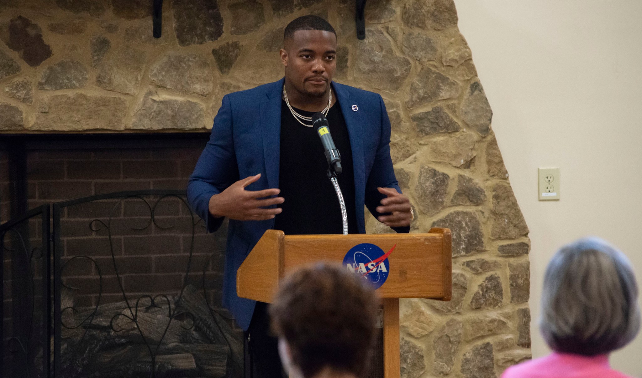 New England Patriots defensive end Trey Flowers at the June 20 Marshall Association luncheon. 