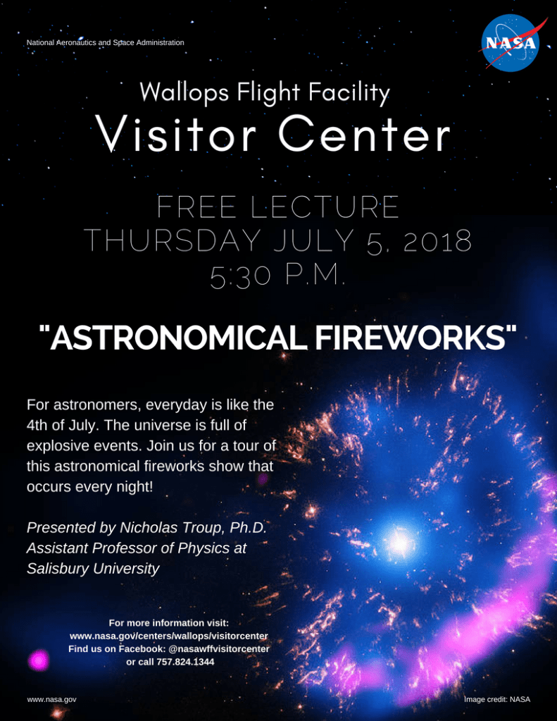 NASA Visitor Center Hosting Astronomical Fireworks Presentation