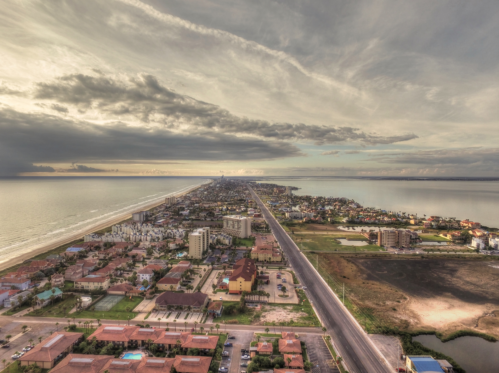 Aerial view of Galveston, Texas